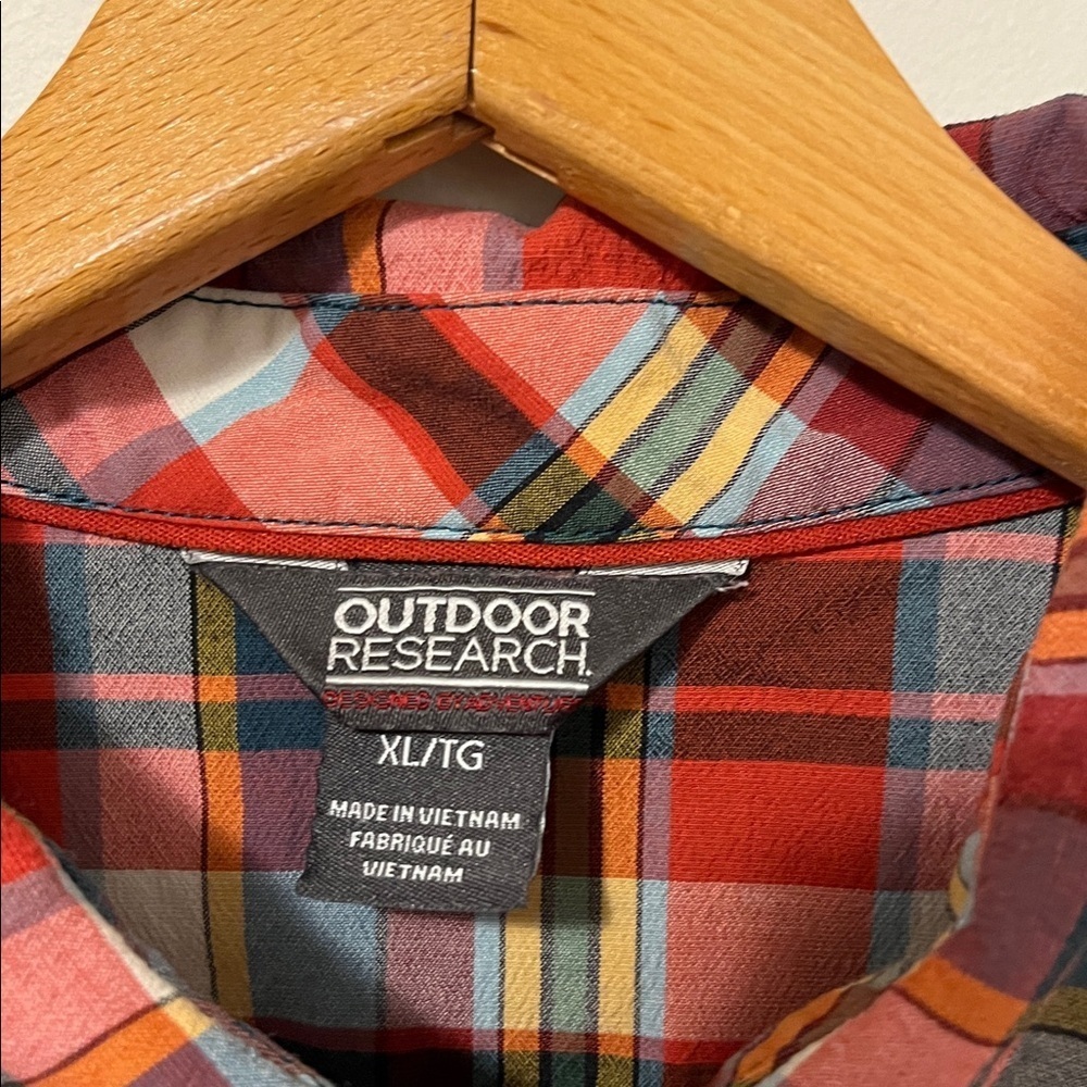OUTDOOR RESEARCH Pale Ale Plaid Short Sleeve Button Down Tencel Nylon UPF 15 XL - Picture 5 of 7
